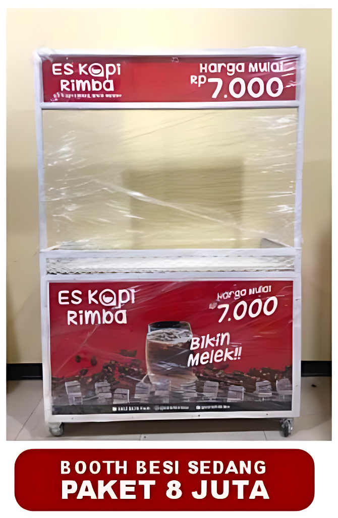 Booth kemitraan Es Kopi dan Es Teh paket 8 juta untuk jualan minuman kekinian